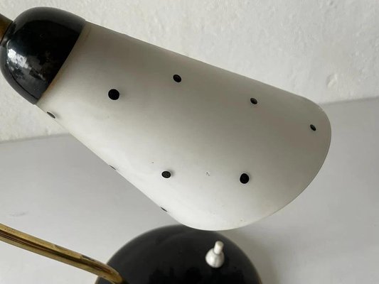 Mid-Century German Black Bedside Lamp in Metal and Brass, 1950s-RDS-1188657