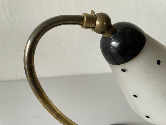 Mid-Century German Black Bedside Lamp in Metal and Brass, 1950s-RDS-1188657