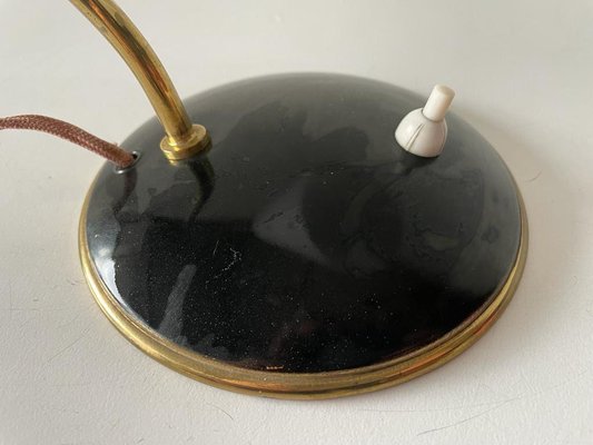 Mid-Century German Black Bedside Lamp in Metal and Brass, 1950s-RDS-1188657