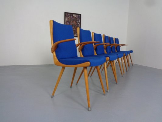 Mid-Century German Boomerang Armchairs in Cherrywood, Set of 6-RDW-1251157