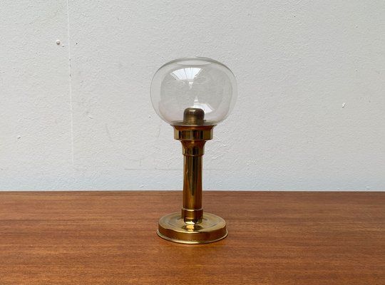 Mid-Century German Brass and Glass Candleholder by Harald Buchrucker, 1960s-UAH-1354649