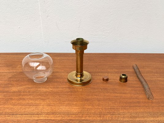 Mid-Century German Brass and Glass Candleholder by Harald Buchrucker, 1960s-UAH-1354649