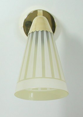 Mid-Century German Brass and Glass Wall Light Sconce, 1950s-OE-897849