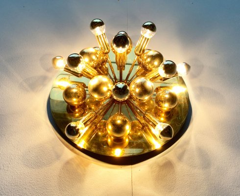 Mid-Century German Brass Atomic Ceiling or Wall Lamp by Dorothee Becker for Cosack, 1970s-UAH-1353122