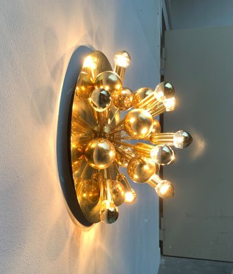 Mid-Century German Brass Atomic Ceiling or Wall Lamp by Dorothee Becker for Cosack, 1970s-UAH-1353122