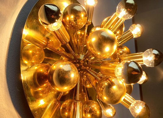 Mid-Century German Brass Atomic Ceiling or Wall Lamp by Dorothee Becker for Cosack, 1970s-UAH-1353122