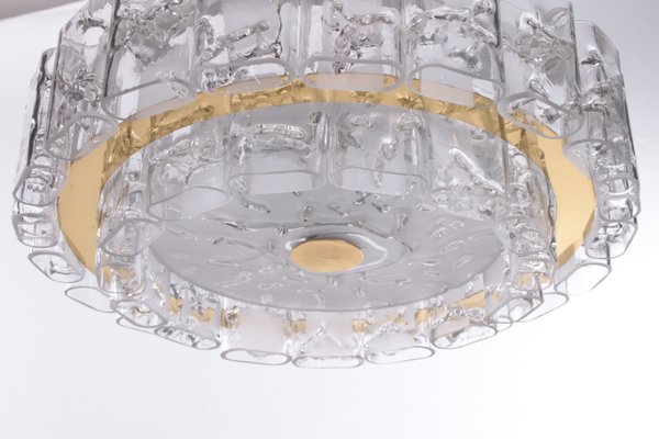 Mid-Century German Brass & Crystal Chandelier from Doria Leuchten, 1960s, Set of 2-EZZ-947700