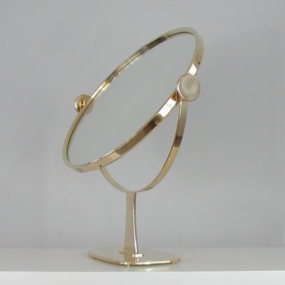 Mid-Century German Brass Table Mirror from Vereinigte Werkstätten München, 1960s-OE-911108