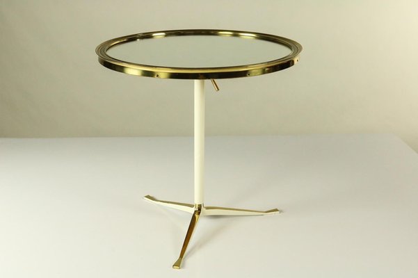 Mid-Century German Brass Vanity Mirror from Vereinigte Werkstätten Munich, 1950s-FUP-1396925