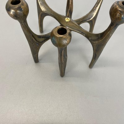 Mid-Century German Brutalist Candleholder in Bronze by Michael Harjes, 1960s-QZ-1257933