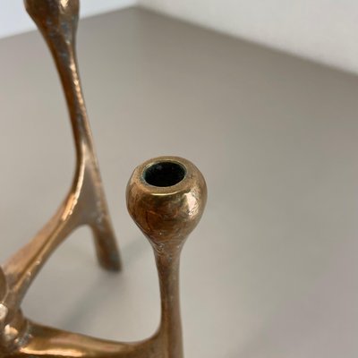 Mid-Century German Brutalist Candleholder in Bronze by Michael Harjes, 1960s-QZ-1372733