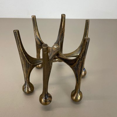 Mid-Century German Brutalist Candleholder in Bronze by Michael Harjes, 1960s-QZ-1257933