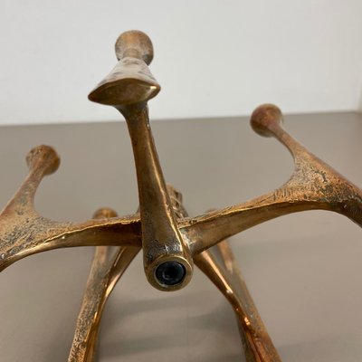 Mid-Century German Brutalist Candleholder in Bronze by Michael Harjes, 1960s-QZ-1372733