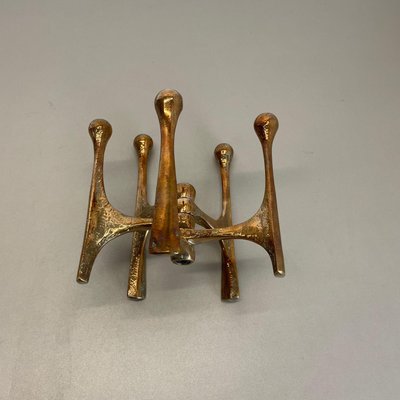 Mid-Century German Brutalist Candleholder in Bronze by Michael Harjes, 1960s-QZ-1372733