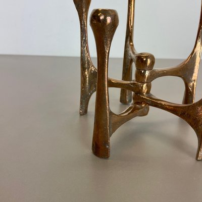 Mid-Century German Brutalist Candleholder in Bronze by Michael Harjes, 1960s-QZ-1372733