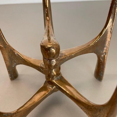 Mid-Century German Brutalist Candleholder in Bronze by Michael Harjes, 1960s-QZ-1372733