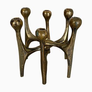 Mid-Century German Brutalist Candleholder in Bronze by Michael Harjes, 1960s-QZ-1257933