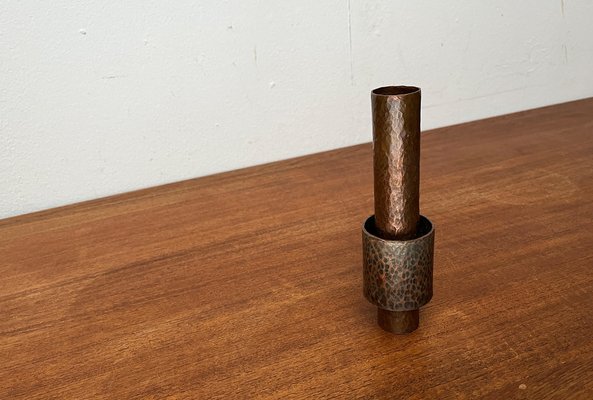 Mid-Century German Brutalist Copper Vase or Candleholder, 1960s-UAH-1799393