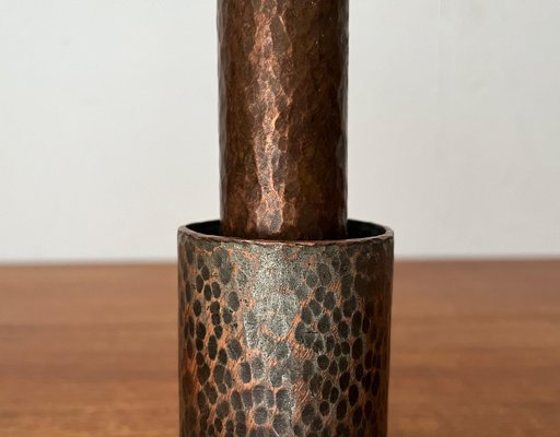 Mid-Century German Brutalist Copper Vase or Candleholder, 1960s-UAH-1799393