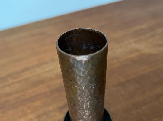 Mid-Century German Brutalist Copper Vase or Candleholder, 1960s-UAH-1799393