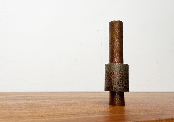 Mid-Century German Brutalist Copper Vase or Candleholder, 1960s-UAH-1799393