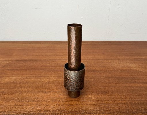 Mid-Century German Brutalist Copper Vase or Candleholder, 1960s-UAH-1799393