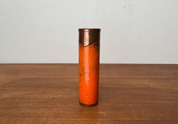 Mid-Century German Brutalist Fat Lava Copper Vase, 1960s-UAH-1799396