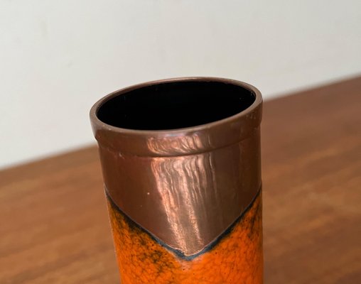 Mid-Century German Brutalist Fat Lava Copper Vase, 1960s-UAH-1799396