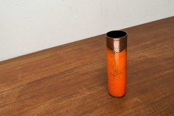 Mid-Century German Brutalist Fat Lava Copper Vase, 1960s-UAH-1799396