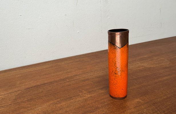 Mid-Century German Brutalist Fat Lava Copper Vase, 1960s-UAH-1799396