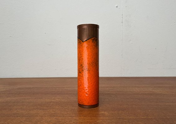 Mid-Century German Brutalist Fat Lava Copper Vase, 1960s-UAH-1799396