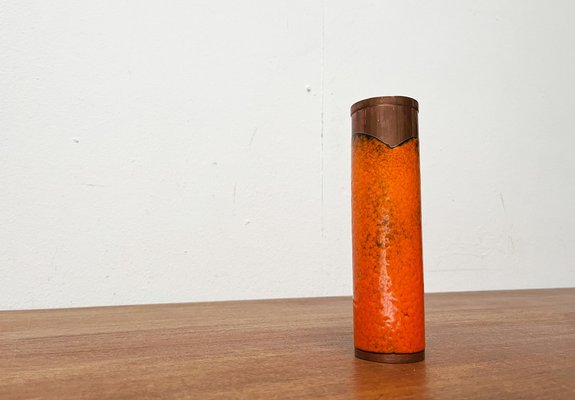 Mid-Century German Brutalist Fat Lava Copper Vase, 1960s-UAH-1799396