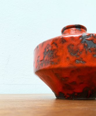 Mid-Century German Brutalist Fat Lava Pottery Ufo Vase, 1960s-UAH-1355325