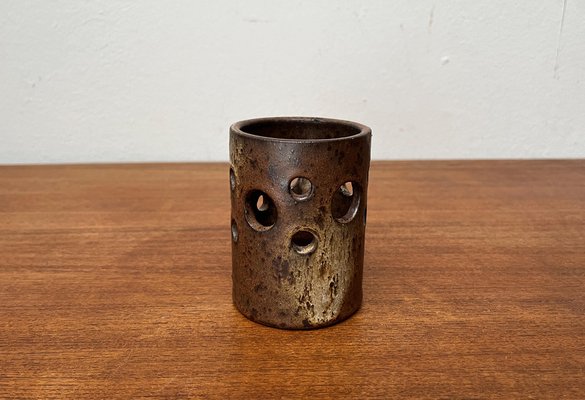 Mid-Century German Brutalist Handmade Pottery Candleholder, 1960s-UAH-1796988