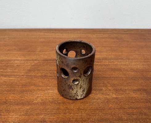 Mid-Century German Brutalist Handmade Pottery Candleholder, 1960s-UAH-1796988