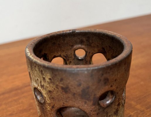 Mid-Century German Brutalist Handmade Pottery Candleholder, 1960s-UAH-1796988