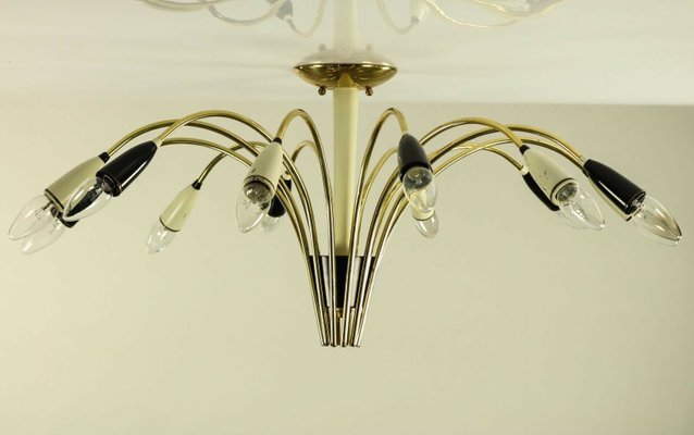 Mid-Century German Ceiling Lamp in Brass, 1950s-FUP-1398113