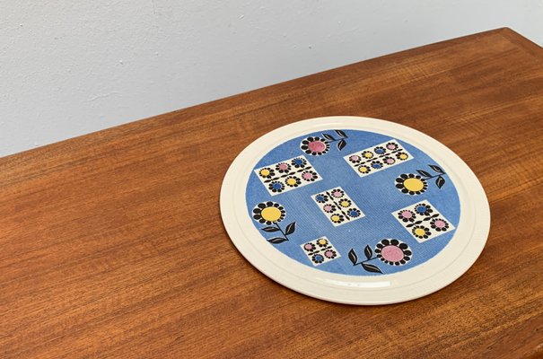 Mid-Century German Ceramic Cake Plate with Flower Motifs from Limburg, 1960s-UAH-1431196