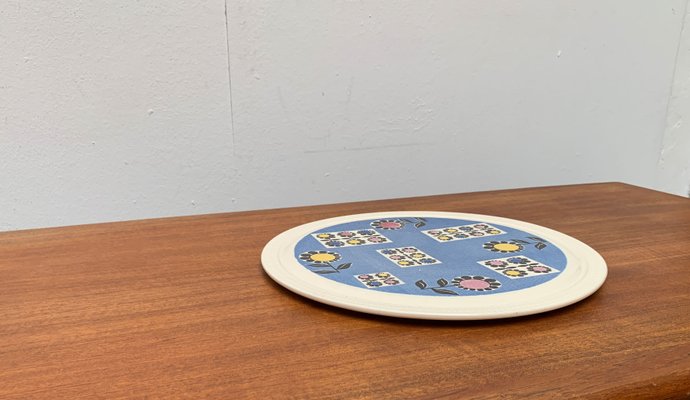 Mid-Century German Ceramic Cake Plate with Flower Motifs from Limburg, 1960s-UAH-1431196