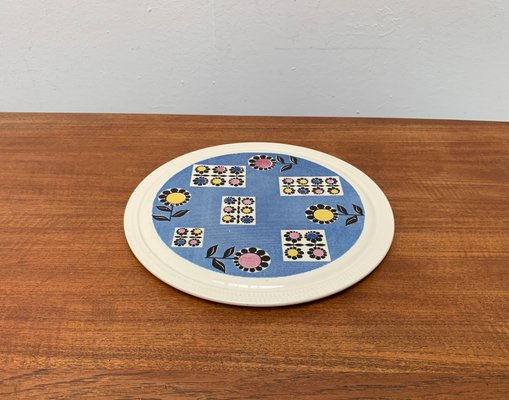 Mid-Century German Ceramic Cake Plate with Flower Motifs from Limburg, 1960s-UAH-1431196