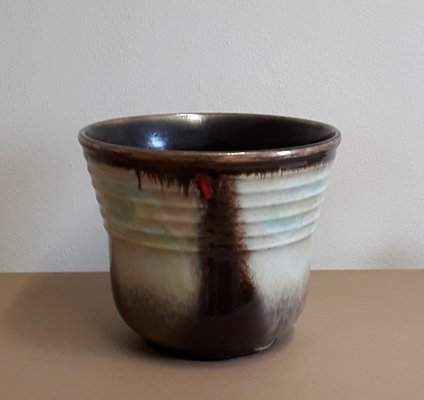 Mid-Century German Ceramic Planter with Colored Glaze from Carstens, 1950s-HOI-1397124