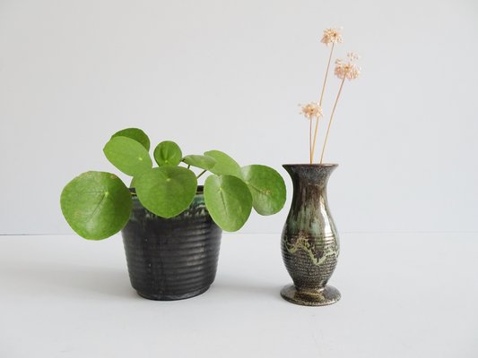 Mid-Century German Ceramic Vase and Planter, 1940s, Set of 2-BLG-635563