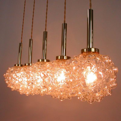 Mid-Century German Clear Bubble and Brass Pendant, 1960s-OE-897915