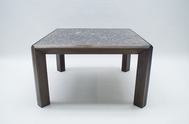 Mid-Century German Coffee Table with Fossil Top from Ronald Schmitt, 1960s-KQB-731623