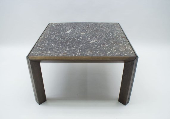 Mid-Century German Coffee Table with Fossil Top from Ronald Schmitt, 1960s-KQB-731623