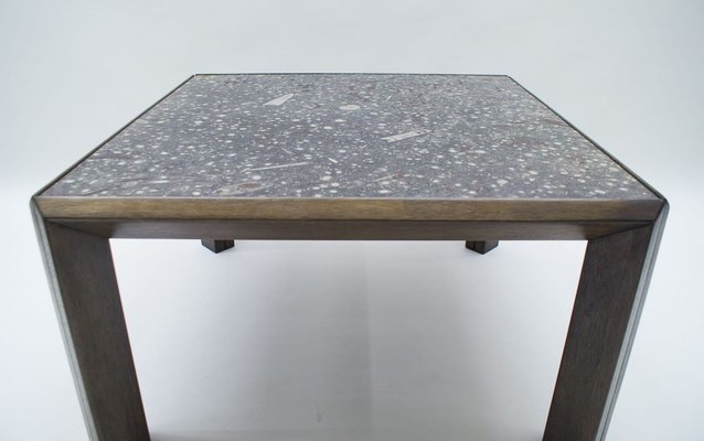 Mid-Century German Coffee Table with Fossil Top from Ronald Schmitt, 1960s-KQB-731623