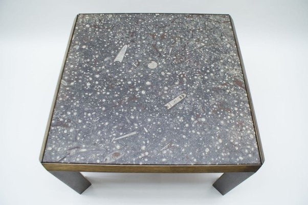 Mid-Century German Coffee Table with Fossil Top from Ronald Schmitt, 1960s-KQB-731623