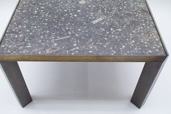 Mid-Century German Coffee Table with Fossil Top from Ronald Schmitt, 1960s-KQB-731623