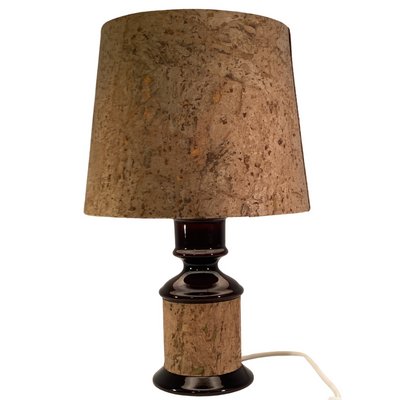 Mid-Century German Cork and Glass Table Lamp-BHG-1345230