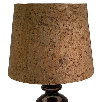 Mid-Century German Cork and Glass Table Lamp-BHG-1345230